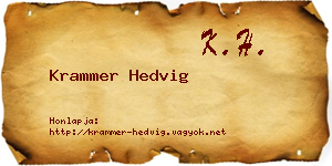 Krammer Hedvig névjegykártya